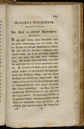 Vierzehnte Unterhaltung. Der Christ in widrigen Begebenheiten. (Fortsetzung.)