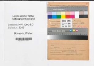 Entnazifizierung Walter Bonsack, geb. 02.11.1893 (Bankangest.)