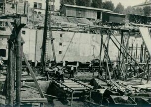 Wehr- und Schleusenbau Diez an der Lahn, Deutschland, ohne Datum