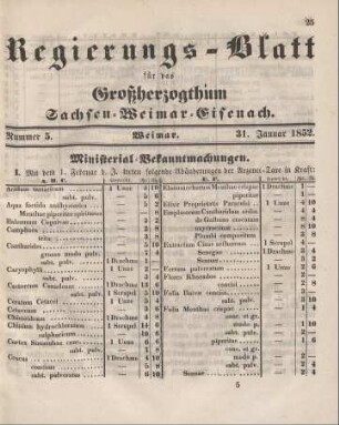 Nr. 5 : 31. Januar 1852
