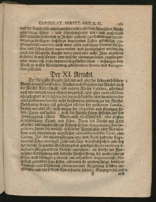 Der XI. - XX. Artickel.