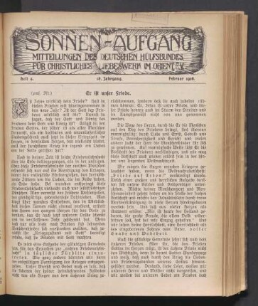 Heft 5. 18. Jahrgang. Februar 1916