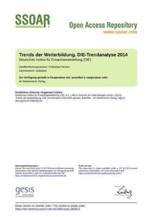 Trends der Weiterbildung. DIE-Trendanalyse 2014