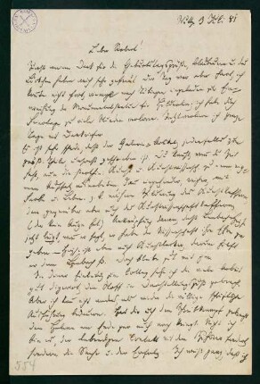 Brief vom 3. Juli 1881