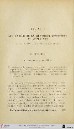 Livre II: Les causes de la grandeur vénitienne au Moyen Âge (du XIe siècle à la fin du XVe siècle)