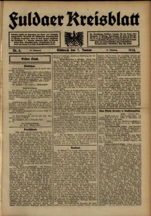 Ausgabe vom Mittwoch, den 07. Januar 1914.