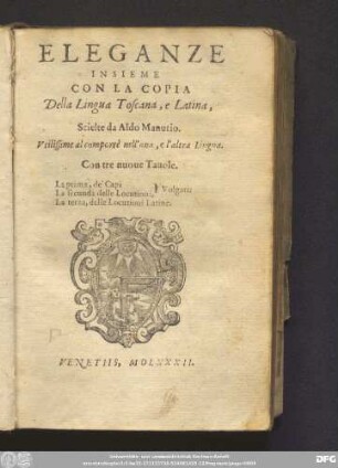 Eleganze Insieme Con La Copia Della Lingua Toscana, e Latina