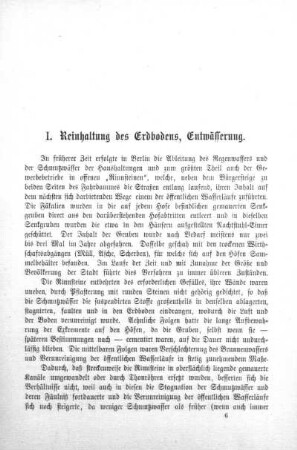 I. Reinhaltung des Erdbodens, Entwässerung