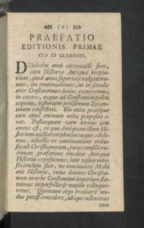 Praefatio editionis primae