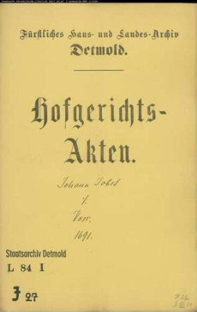 Johann Jobst im Evenhauser Holze gegen Kord Voss zu Greste und Jobst Henrich Kayser - Schuldforderung
