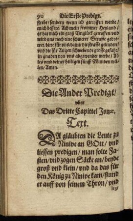 Die Ander Predigt/ uber Das Dritte Capittel Jonæ.