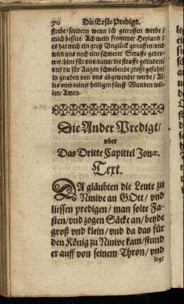 Die Ander Predigt/ uber Das Dritte Capittel Jonæ.