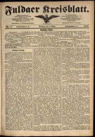 Ausgabe vom Dienstag, den 03. März 1903.