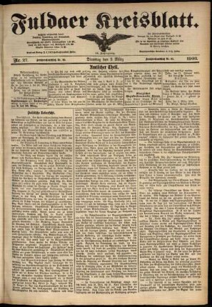 Ausgabe vom Dienstag, den 03. März 1903.