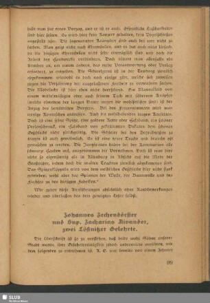 Johannes Zechendörffer und Sup. Zacharias Rivander, zwei große Lößnitzer Gelehrte