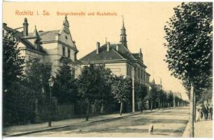 Rochlitz. Bismarckstraße und Realschule