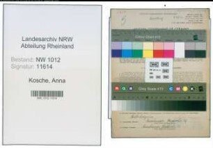 Entnazifizierung Anna Kosche , geb. 23.12.1897 ()