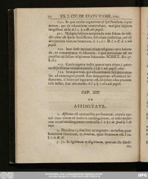 Cap. XIII. De Affinitate.