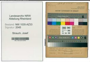Entnazifizierung Josef Strauch , geb. 13.08.1896 (Bergmann)