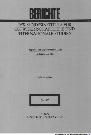 Aspekte der Jugendkriminalität in Osteuropa, 2