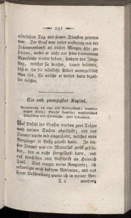 Ein und zwanzigstes Kapitel. - Fünf und zwanzigstes Kapitel.