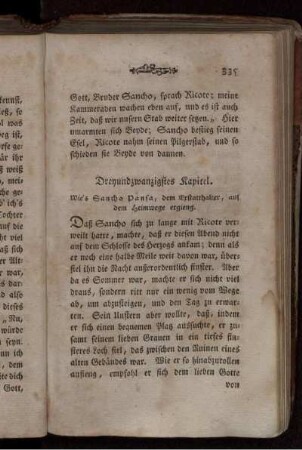 Dreyundzwanzigstes Kapitel. Wie's Sancho Pansa, dem Erstatthalter, auf dem Heimwege ergieng.