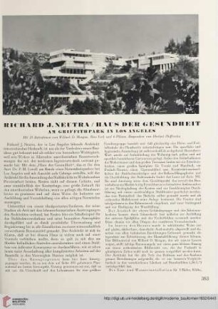Richard J. Neutra / Haus der Gesundheit : am Griffithpark in Los Angeles