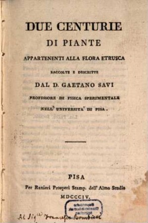 Due centurie di piante