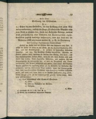 19-46, Erster Titel. Eröffnung der Visitation. - Zweyter Titel. Verfahren bey einzelen Beschäftigungen.