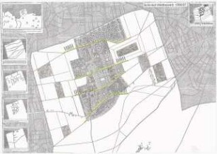 Entwicklungsperspektive für Großziethen Schinkelwettbewerb 1997: Lageplan 1:5000, Lageplan-Schemata