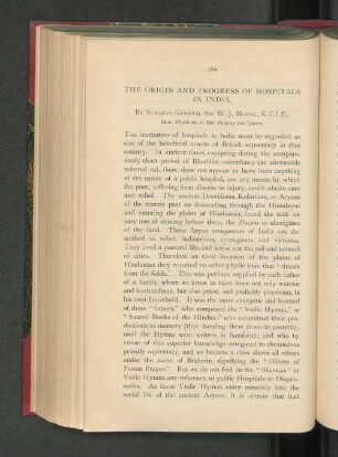 The Origin and Progress of Hospitals in India.