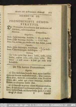 Membrum III. De Pronominibus Demonstrativis.