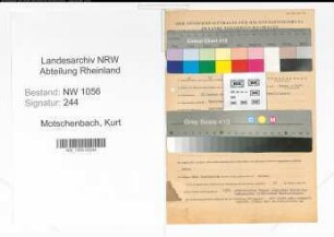 Entnazifizierung Kurt Motschenbach , geb. 28.01.1906 (Kaufmann)