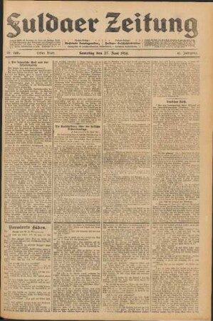 Ausgabe vom Samstag, den 27. Juni 1914.