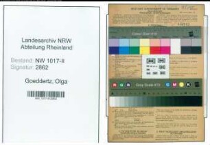 Entnazifizierung Olga Goeddertz , geb. 21.10.1903 (Verkaeuferin)