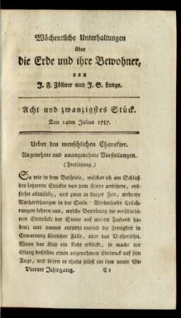 Acht und zwanzigstes Stück