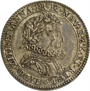 Medaille auf König Ludwig XIII. von Frankreich und seine Gemahlin Anna von Österreich, erste Hälfte 17. Jahrhundert