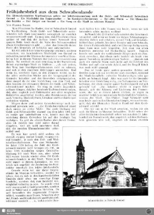Frühjahrsbrief aus dem Schwabenlande