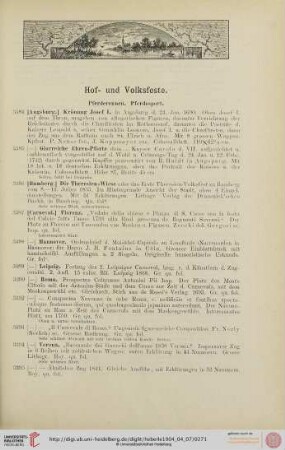 Hof- und Volksfeste, Spiele und Leibesübungen. Kartenspiele. Schach (Nr. 3384-3526)