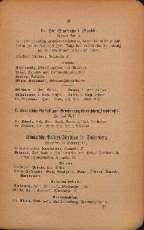 Königliche Polizei-Direktion in Schöneberg