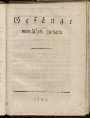 Gesänge vermischten Inhalts