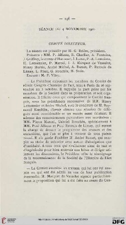 Séance du 4 novembre 1921