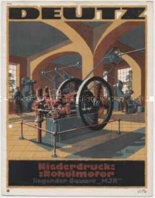 Deutz Niederdruck-Rohölmotor liegender Bauart MJR