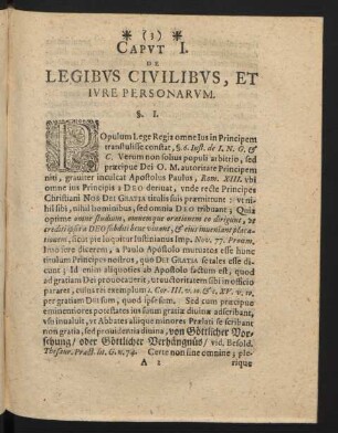 Caput I. De Legibus Civilibus, Et Iure Personarum.