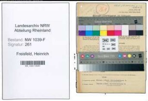 Entnazifizierung Heinrich Freisfeld , geb. 08.05.1904 (Kaufmann)