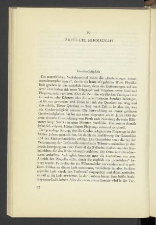 IV Erfüllte Sehnsucht