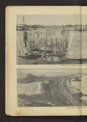 Schleusenbau bei Holtenau, von Osten, mit Thormontagegerüst