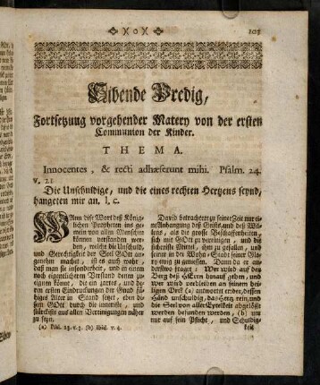 103-117, Sibende Predig. Fortsetzung vorgehender Matern von ...