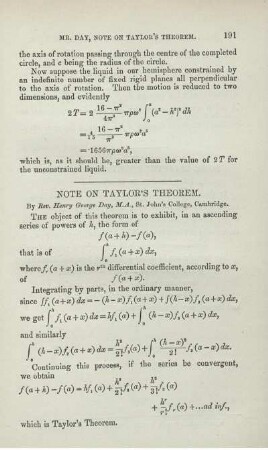 Note on Taylor's theorem.