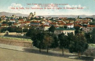 Erster Weltkrieg - Postkarten "Aus großer Zeit 1914/15". "Ville de Sofia. Vue Panoramique du haut de l'église St. Alexandre Nevski"